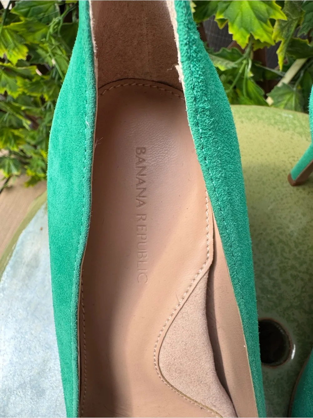 Banana Republic Teal Suede Pointed-Toe Pumps